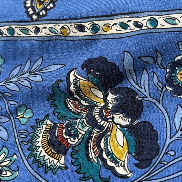 J Jill Tunic Top Blue Paisley Trim Stretchy size Small - Picture 9 of 9